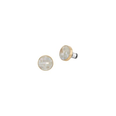 Boucles d'oreilles Skagen Agnethe en métal doré et nacres