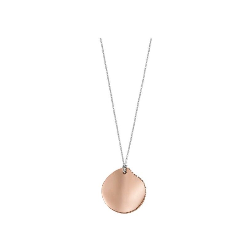 Collier Skagen Katrine en acier, métal doré rose et verres