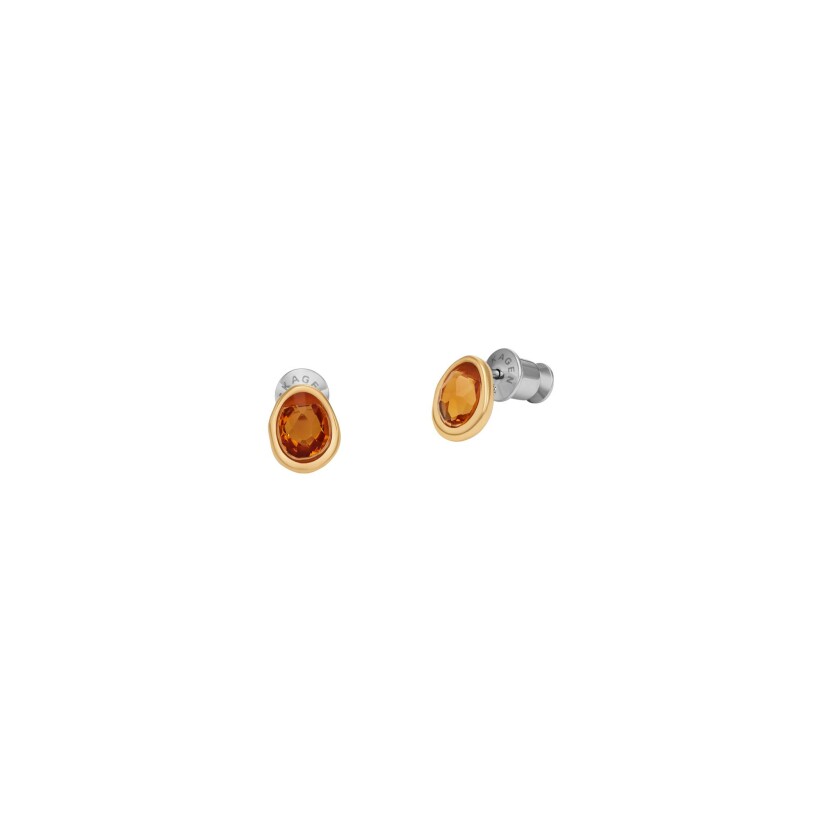 Boucles d'oreilles Skagen Sea Glass en métal doré et verre