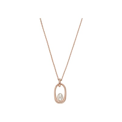 Collier Skagen Agnethe en métal doré rose et verre