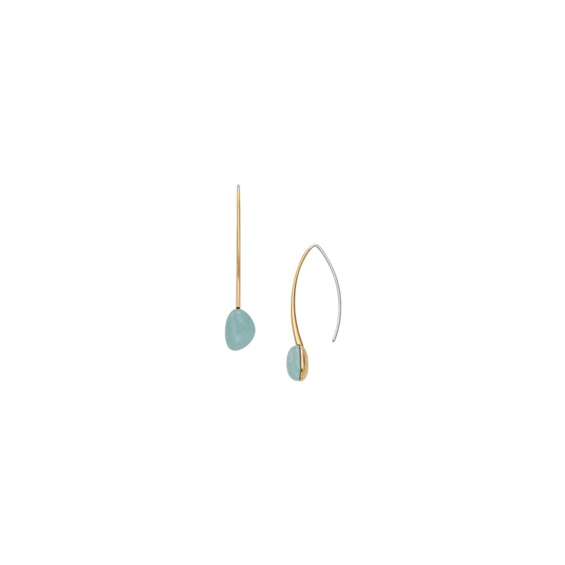 Boucles d'oreilles Skagen Sea Glass en métal doré et verre