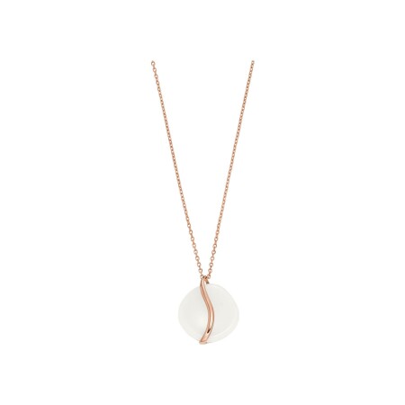 Collier Skagen Sea Glass en métal doré rose et verre