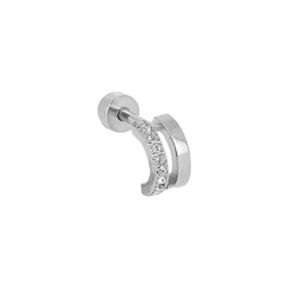 Piercing Zag Nauru en acier et oxyde de zirconium
