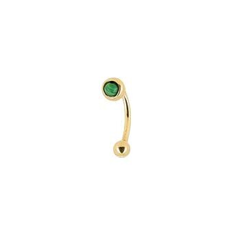 Piercing Zag Kangaroo en acier doré et oxyde de zirconium, Vert