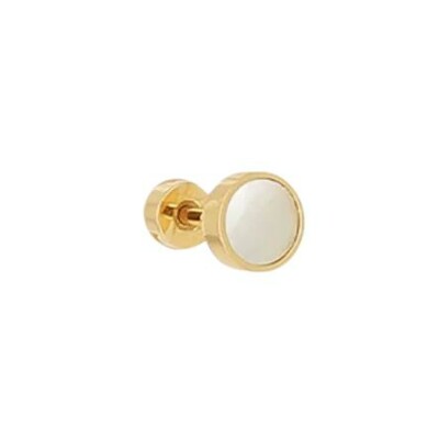 Piercing Zag Kamorta en acier doré et nacre, Fuchsia, taille L