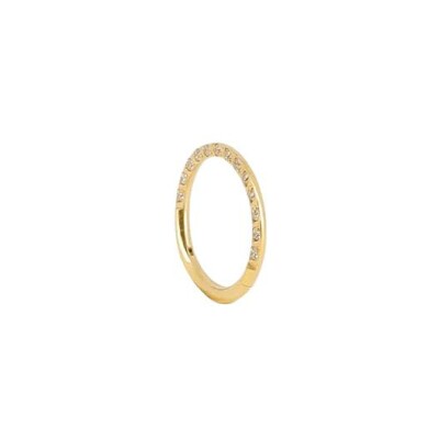 Piercing Zag Comores en acier doré et oxyde de zirconium, Blanc, taille M