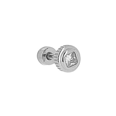 Piercing Zag Falkland en acier et oxyde de zirconium, Blanc