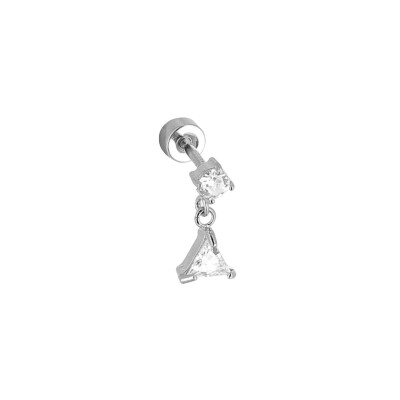 Piercing Zag Gotland en acier et oxyde de zirconium