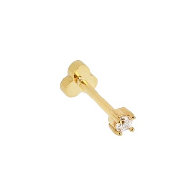 Piercing Zag Oxford en acier doré et oxyde de zirconium, taille S
