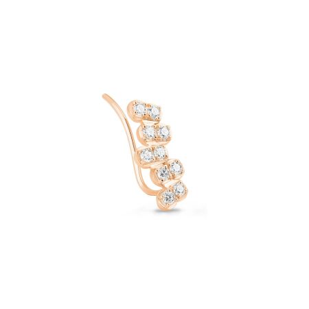 Mono boucle d'oreille GINETTE NY BE MINE Arc Gauche Bande en or rose et diamants 