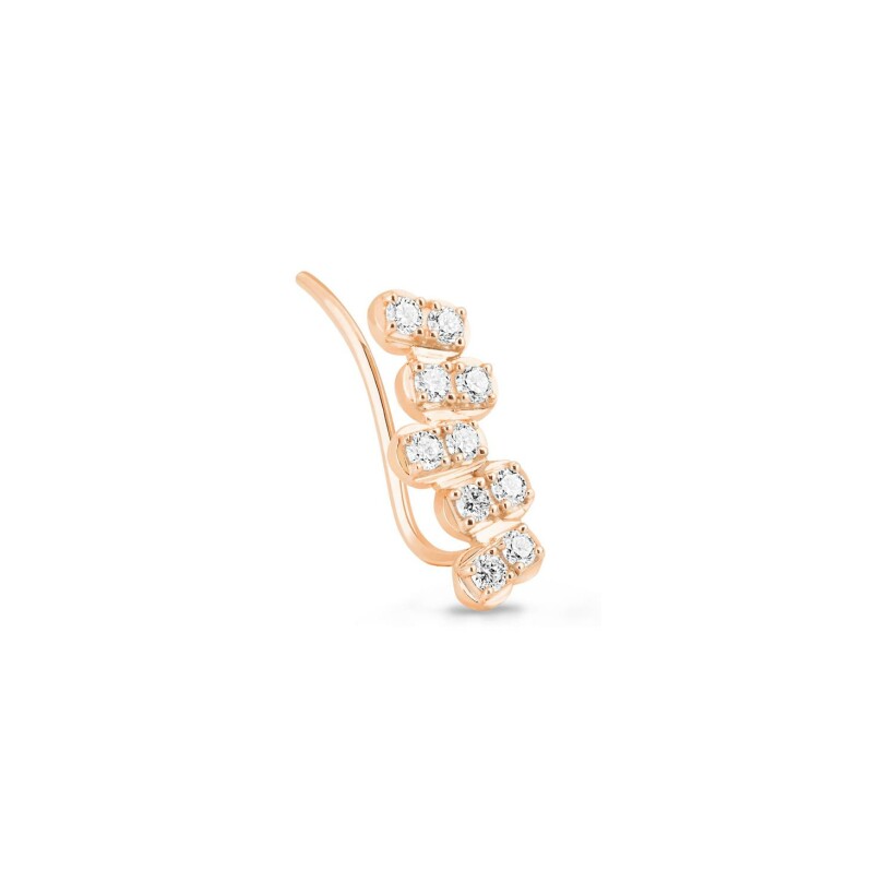 GINETTE NY BE MINE Arc Band Left single earring, rose gold and diamonds 