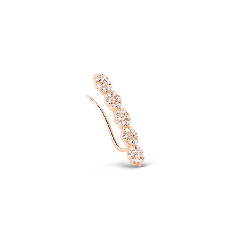 GINETTE NY BE MINE Arc Lotus Left single earring, rose gold and diamonds