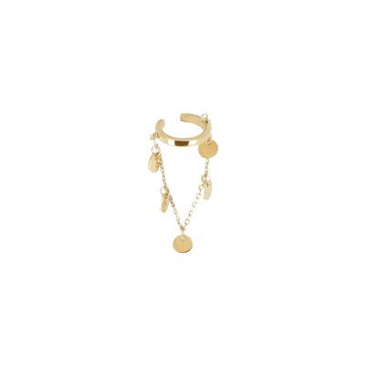 Earcuff Zag en acier doré