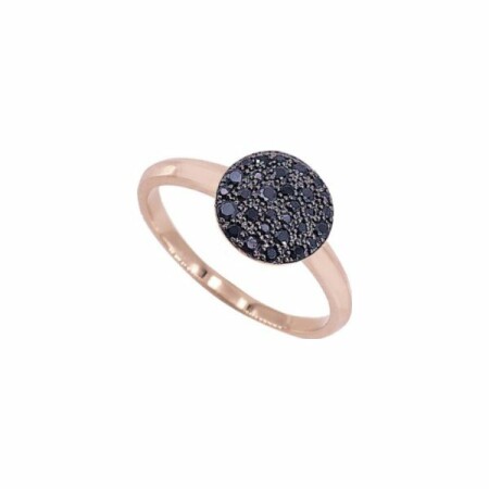 Bague Constellation en or rose et diamants noirs