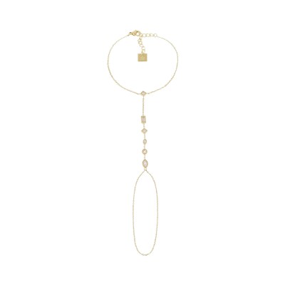 Bijou de main Zag Buseto  en acier doré et oxyde de zirconium