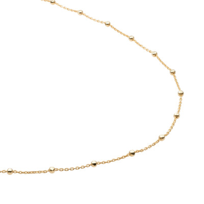 Chaîne Sparkling FACETED BALL en argent plaqué or jaune