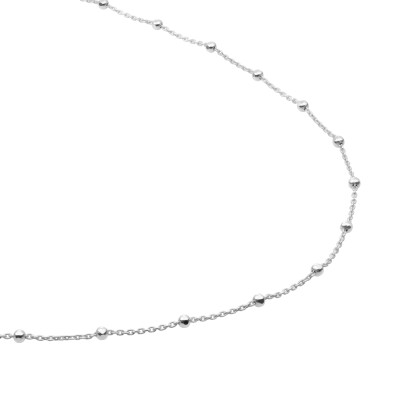 Chaîne Sparkling FACETED BALL en argent rhodié