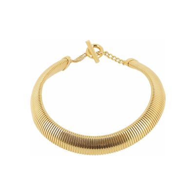 Collier Zag Jonc Lucide en acier doré