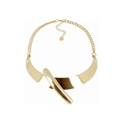 Collier jonc Zag Jonc Addy en acier doré