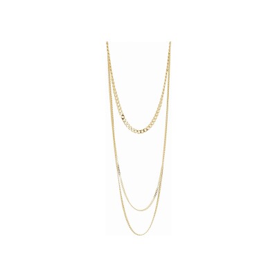 Collier sautoir Zag Nicole en acier doré