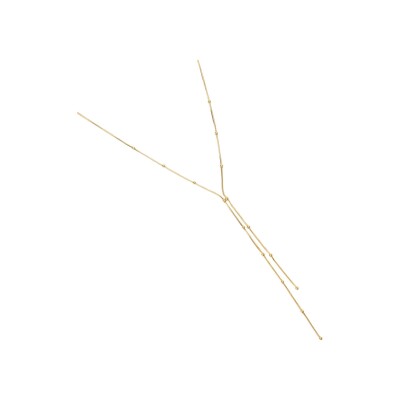 Collier Zag Primo en acier doré et perles