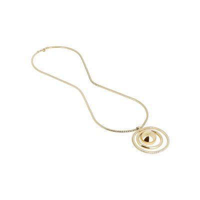 Collier sautoir Zag Echo  en acier doré