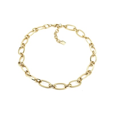 Collier Zag Alix en acier doré