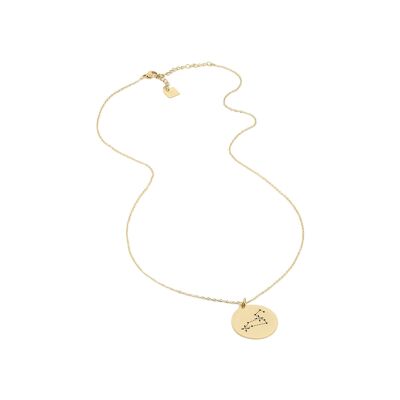 Collier Zag Leo en acier doré et oxyde de zirconium