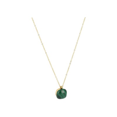 Collier Zag Vino en acier doré et malachite