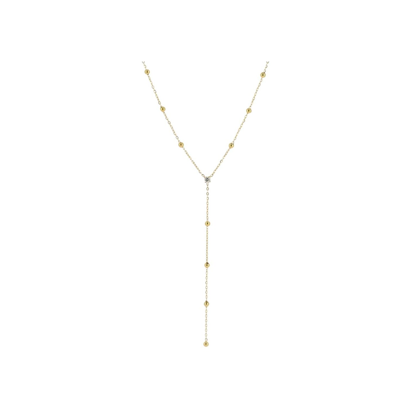 Collier ZAG Soho en acier doré et oxydes de zirconium