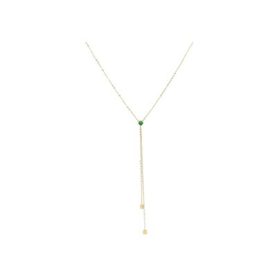 Collier Zag Symphonie en acier doré et oxyde de zirconium