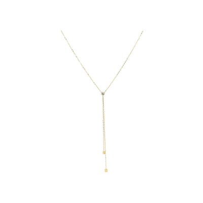 Collier Zag Symphonie en acier doré et oxyde de zirconium