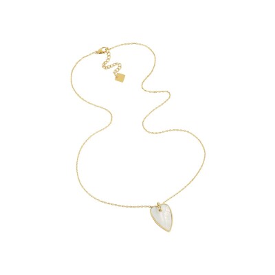 Collier Zag Tenero en acier doré et nacre