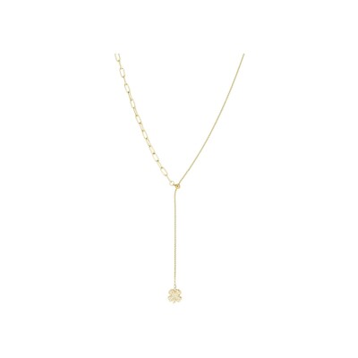 Collier Zag Tendre en acier doré et oxyde de zirconium