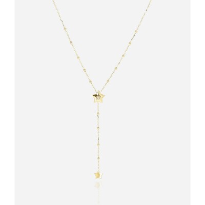 Collier Zag en acier doré et oxyde de zirconium