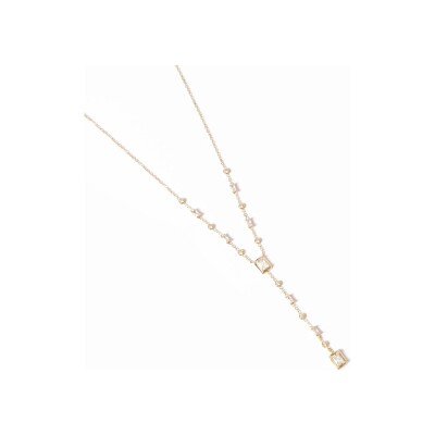 Collier Zag Athis en acier doré et oxyde de zirconium