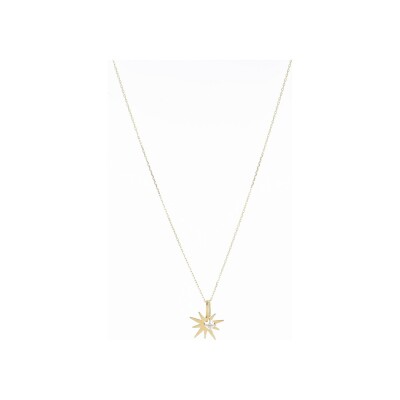 Collier Zag Hulla en acier doré et oxyde de zirconium