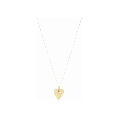 Collier Zag Aito en acier doré et oxyde de zirconium