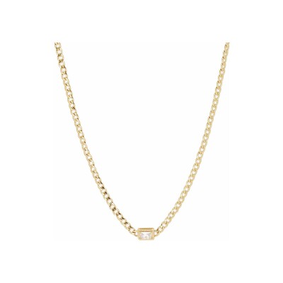 Collier Zag Inara en acier doré et oxyde de zirconium