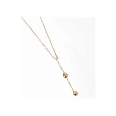 Collier Zag Dilys en acier doré et oxyde de zirconium