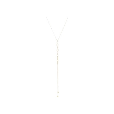 Collier Zag Denebo en acier doré et oxyde de zirconium