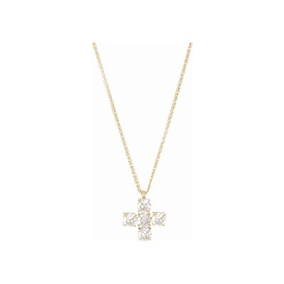 Collier sautoir Zag Conti en acier doré et oxyde de zirconium