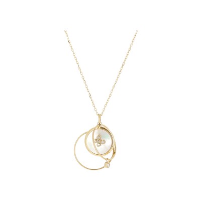 Collier Zag Selis en acier doré et oxyde de zirconium