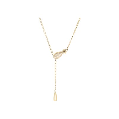 Collier Zag Snake en acier doré et oxyde de zirconium