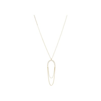 Collier Zag Celio  en acier doré et oxyde de zirconium
