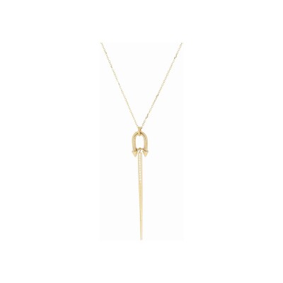 Collier Zag Noor en acier doré et oxyde de zirconium