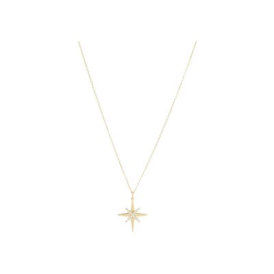 Collier Zag Léor  en acier doré et oxyde de zirconium