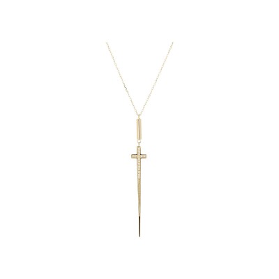 Collier Zag Azal en acier doré et oxyde de zirconium