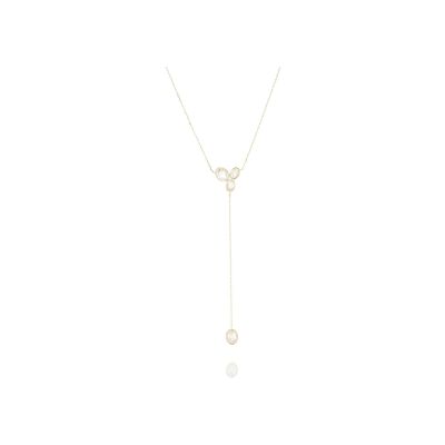 Collier Zag Galane  en acier doré et oxyde de zirconium