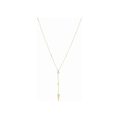 Collier Zag Moka en acier doré et oxyde de zirconium